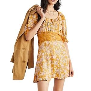 Free People Lucie Yellow Mini Dress